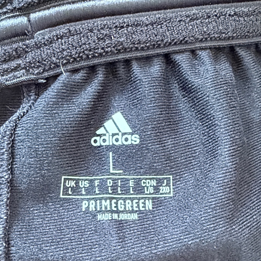 Adidas sz L  Black Joggers with White Stripes zip at ankle great condition - Picture 6 of 7